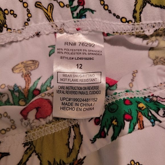 Grinch Christmas Kids Pajama Bottoms - Multicolor - Picture 2 of 3